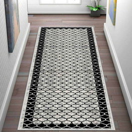 Conceptum Alfombra 100 x 150 cm Blanco, Gris y Negro